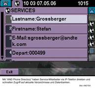 Screenshot der Anzeige im VoIP-Telefon