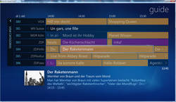 DVBLogic DVBLink-V5-Programm-Guide auf einem Windows-Media-Center-Client.