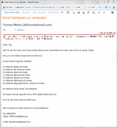 Screenshot der Spam-Email