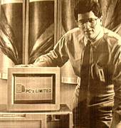 Michael Dell vor dem Turbo PC im Jahr 1985.