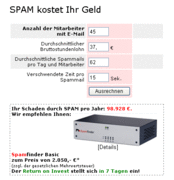 Spamfinder Kostenrechner