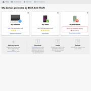 Funktionen der Eset Anti-Theft-Sicherung im Webbrowser (Screenshot).