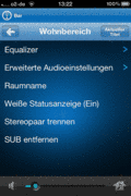 Sonos-App Raumeinstellungen mit SUB