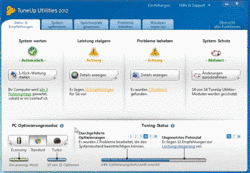 TuneUp Utilities 2012 Startbildschirm